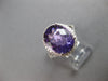 LARGE 4.79CT DIAMOND & AAA AMETHYST 14KT WHITE GOLD OVAL & ROUND HALO LOVE RING
