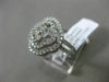 ESTATE WIDE .97CT DIAMOND 14KT WHITE GOLD FLOWER DOUBLE HALO OPEN FILIGREE RING
