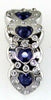 .44CT DIAMOND & AAA SAPPHIRE 14KT WHITE GOLD 3D MULTI HEART JOURNEY PENDANT
