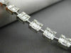 ESTATE WIDE 3.9CT ROUND & BAGUETTE DIAMOND 18K WHITE GOLD SQUARE TENNIS BRACELET
