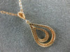 ESTATE .38CT ROUND DIAMOND 14KT ROSE GOLD 3D CLASSIC TEAR DROP FLOATING PENDANT