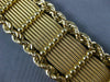 ANTIQUE WIDE AND LONG 14KT YELLOW GOLD 3D ROPE CLASSIC WEAVE MESH BRACELET #1924