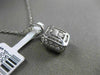 ESTATE .50CT BAGUETTE DIAMOND 18KT WHITE GOLD RECTANGULAR HALO FLOATING PENDANT