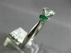 ESTATE 1.35CT DIAMOND & AAA EMERALD 14KT WHITE GOLD THREE STONE ENGAGEMENT RING