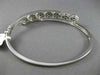 ESTATE .20CT DIAMOND 14K WHITE GOLD CLASSIC MULTI CLUSTER FLOWER BANGLE BRACELET