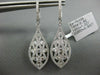 1.80CT DIAMOND 18KT WHITE GOLD TEAR DROP FILIGREE CRISS CROSS HANGING EARRINGS