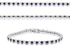 4.25CT DIAMOND & AAA SAPPHIRE 14KT WHITE GOLD 3D ROUND ETERNITY TENNIS BRACELET