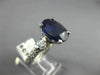 ESTATE LARGE 7.47CT DIAMOND & AAA SAPPHIRE 14K WHITE GOLD ENGAGEMENT RING #26394