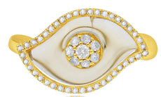 ESTATE 2.64CT DIAMOND & AAA CITRINE 14KT YELLOW GOLD FLOWER LEAF FUN RING