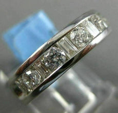 ESTATE 1.0CT DIAMOND 14KT WHITE GOLD 3D CHANNEL SEMI ETERNITY ANNIVERSARY RING