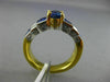 ESTATE 2.46CT DIAMOND & SAPPHIRE 18KT TWO TONE GOLD 3D FILIGREE ENGAGEMENT RING