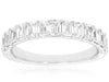 1.60CT DIAMOND 14KT WHITE GOLD EMERALD CUT CLASSIC SHARED PRONG ANNIVERSARY RING