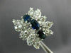 LARGE 1.86CT DIAMOND & AAA SAPPHIRE 14K WHITE GOLD BUTTERFLY FLOWER RING #26653