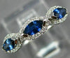 ESTATE .67CT DIAMOND & AAA SAPPHIRE 14K WHITE GOLD HALO WEDDING ANNIVERSARY RING