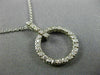 ESTATE WIDE .51CT DIAMOND 14KT WHITE GOLD CIRCLE OF LIFE FLOATING PENDANT CHAIN