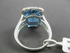 ESTATE LARGE 7.15CTW DIAMOND & AAA BLUE TOPAZ 14KT WHITE GOLD FILIGREE FUN RING