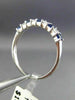 ESTATE .51CT DIAMOND & SAPPHIRE 18KT WHITE GOLD SQUARE WEDDING ANNIVERSARY RING