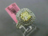 ESTATE LARGE GIA 2.04CT DIAMOND 18K TWO TONE GOLD 3D CUSHION CUT ENGAGEMENT RING