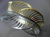 ESTATE WIDE .70CT DIAMOND 14KT WHITE & YELLOW GOLD 3D MULTI WAVE BANGLE BRACELET
