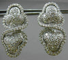 ESTATE LARGE 2.50CT DIAMOND 14K WHITE GOLD DOUBLE HEARTED INFINITY HALO EARRINGS