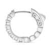 .71CT DIAMOND 14KT WHITE GOLD 8 STONE SHARED PRONG HUGGIE HOOP HANGING EARRINGS