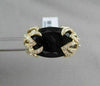 ESTATE WIDE 14KT YELLOW 13.07CT SMOKEY TOPAZ & DIAMOND FLOWER COCKTAIL RING