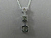 ESTATE LARGE .66CT ROUND DIAMOND 14KT WHITE GOLD 3 STONE FLOATING PENDANT #16660