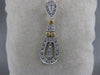 ESTATE FANCY YELLOW DIAMOND 14K WHITE 2 TONE GOLD FILIGREE PENDANT F/G VS #19538