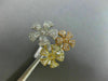 ESTATE LARGE .58CT ROUND DIAMOND 14K WHITE YELLOW & ROSE GOLD 3D FLOWER FUN RING