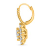 2.74CT DIAMOND 14KT YELLOW GOLD ROUND CLASSIC FLOWER LEVERBACK HANGING EARRINGS
