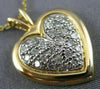 ANTIQUE .48CT DIAMOND 14KT WHITE & YELLOW GOLD CLASSIC PAVE HEART PENDANT #1744