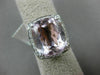 ESTATE X LARGE 10.64CT DIAMOND & AAA KUNZITE 14KT WHITE GOLD FILIGREE HALO RING