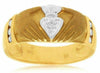 ESTATE .16CT DIAMOND 14KT TWO TONE GOLD CLADDAGH HEART LOVE HIS & HER LOVE RING