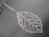 ESTATE EXTRA LARGE 3.05CT DIAMOND 18KT WHITE GOLD 3D LEAF HANGING EARRINGS