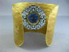 EXTRA LARGE 7.6CT DIAMOND & AAA SODALITE 18K BLACK & YELLOW GOLD BANGLE BRACELET