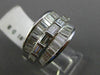 ESTATE WIDE 2.81CT BAGUETTE DIAMOND 18KT WHITE GOLD 3D WEDDING ANNIVERSARY RING