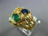 ANTIQUE LARGE 3.08CT DIAMOND & AAA MULTI GEM 14KT YELLOW GOLD 3D RING #17769