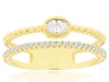 .30CT DIAMOND 14KT YELLOW GOLD OVAL & ROUND DOUBLE BAND ENGAGEMENT WEDDING RING