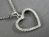 ESTATE .17CT DIAMOND 14K WHITE GOLD CLASSIC OPEN HEART PENDANT & CHAIN BEAUTIFUL