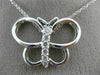 ESTATE LARGE .30CT DIAMOND 14KT WHITE GOLD 3D FLYING BUTTERFLY PENDANT #21923