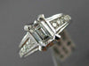 ESTATE WIDE 1.47CT EMERALD DIAMOND 14KT WHITE GOLD LUCIDA ENGAGEMENT RING #14253