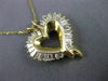 ESTATE 1.80CT BAGUETTE CUT DIAMOND 14KT YELLOW GOLD 3D OPEN HEART PENDANT #12019