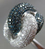 ESTATE EXTRA LARGE 5.26CT WHITE & BLUE DIAMOND 14KT WHITE GOLD ANNIVERSARY RING