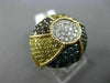 ESTATE LARGE 2.26CT MULTI COLOR DIAMOND 14KT YELLOW GOLD RAINBOW UMBRELLA RING