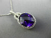 ESTATE LARGE 4.41CT DIAMOND & AAA AMETHYST 14KT WHITE GOLD HALO FLOATING PENDANT