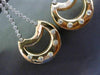 ESTATE 1.20CT DIAMOND 14KT WHITE & YELLOW GOLD 3D ETOILE MOON HANGING EARRINGS