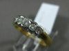 ESTATE .75CT DIAMOND 14KT WHITE & YELLOW GOLD 5 STONE GRADUATING SEMI BEZEL RING