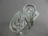 ESTATE LARGE 1.18CT DIAMOND 14KT WHITE GOLD 3D OPEN FILIGREE MULTI WAVE FUN RING