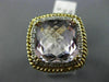 ESTATE LARGE 10.93CT DIAMOND & AAA AMETHYST 14KT YELLOW GOLD ROPE FILIGREE RING