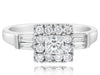 .90CT DIAMOND 18KT WHITE GOLD MULTI SHAPE SQUARE HALO FRIENDSHIP ENGAGEMENT RING
